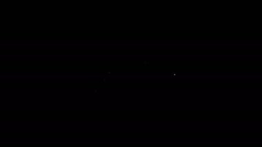 Siyah arka planda izole edilmiş gemi ikonu ile seyahat için beyaz çizgi Cruise bileti. Yolcu gemisiyle seyahat edin. Cennete seyahatler. 4K Video hareketli grafik canlandırması