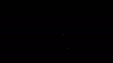 Şehir haritası yön bulma simgesinin beyaz çizgi bilgileri siyah arkaplanda izole edildi. Mobil Uygulama Arayüzü tasarımı. Coğrafi konsept. 4K Video hareketli grafik canlandırması