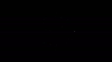 White Line Havayolları bilet ikonu siyah arka planda izole edildi. Uçak bileti. 4K Video hareketli grafik canlandırması