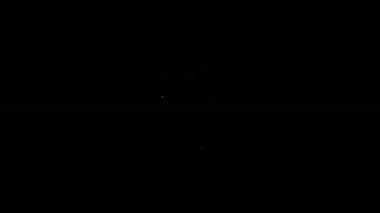 Siyah zemin üzerinde dağ simgesi olan beyaz çizgi haritası işaretçisi. Dağlar seyahat ikonu. 4K Video hareketli grafik canlandırması