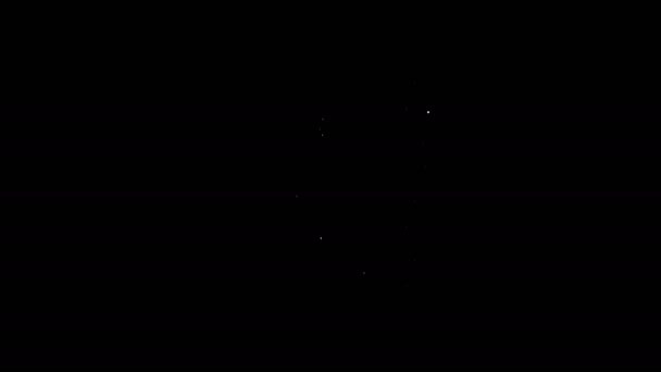 Weiße Linie Medizin Flasche und Pillen Symbol isoliert auf schwarzem Hintergrund. Flaschentablettenschild. Apothekendesign. 4K Video Motion Grafik Animation — Stockvideo