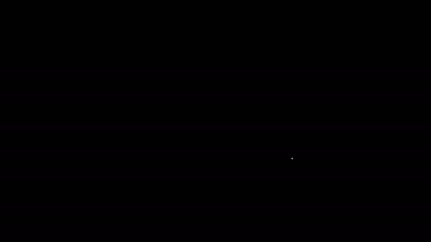 Biała linia Pigułka medyczna lub ikona tabletki izolowane na czarnym tle. Tabletka kapsułki i znak narkotyków. Projekt apteki. 4K Animacja graficzna ruchu wideo — Wideo stockowe