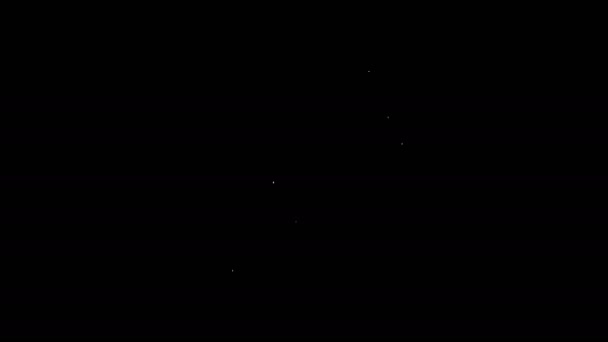 Bílá čára mast krém trubice lék ikona izolované na černém pozadí. Trubka, nádoba, zubní pasta, krémová cedule. Grafická animace pohybu videa 4K — Stock video