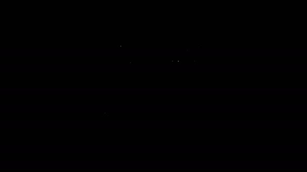 Weiße Linie Salbe Creme Tube Medizin Symbol isoliert auf schwarzem Hintergrund. Tuben, Behälter, Zahnpasta, Cremeschild. 4K Video Motion Grafik Animation — Stockvideo