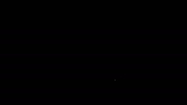 Vit linje Inhalator ikon isolerad på svart bakgrund. Andas för hostlindring, inandning, allergisk patient. Medicinsk allergi astma inhalator spray. 4K Video motion grafisk animation — Stockvideo