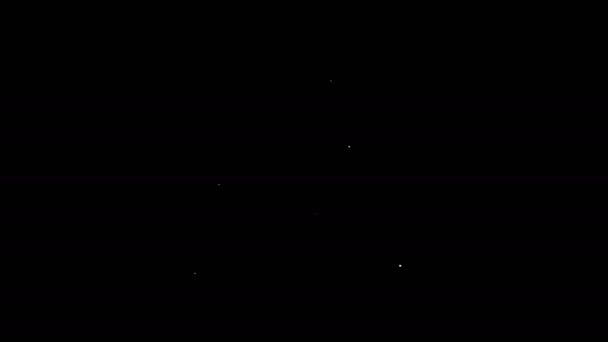 Weiße Linie Computer mit Tastatur und x-Zeichen-Symbol isoliert auf schwarzem Hintergrund. Fehlerfenster, Exit-Taste, Abbruch, 404 Fehlerseite nicht gefunden Konzept. 4K Video Motion Grafik Animation — Stockvideo
