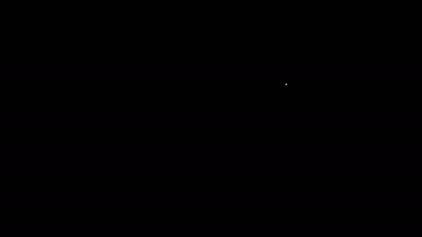 Weiße Linie Ordnersymbol auf schwarzem Hintergrund isoliert löschen. Ordner mit Papierkorb. Lösch- oder Fehlerordner. Schließen Sie den Computerinformationsordner. 4K Video Motion Grafik Animation — Stockvideo