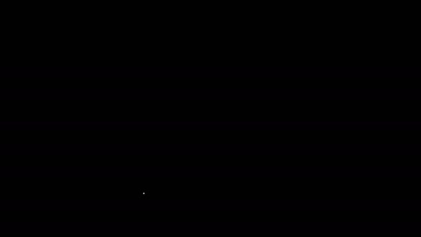 Linea bianca Icona del documento del file isolato su sfondo nero. Icona della lista di controllo. Concetto aziendale. Animazione grafica 4K Video motion — Video Stock