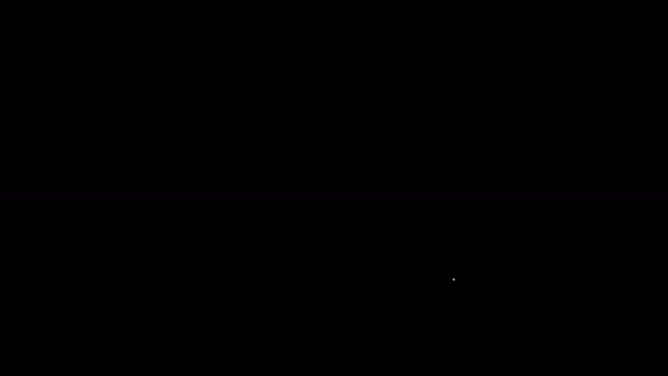 Línea blanca Icono de la carpeta Documento aislado sobre fondo negro. Símbolo de encuadernación contable. Dirección de contabilidad. Animación gráfica de vídeo 4K — Vídeo de stock