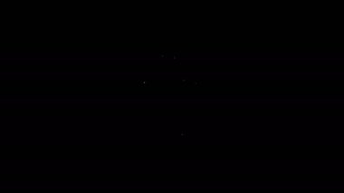 Mısır piramitleri simgesi olan beyaz çizgi haritası simgesi siyah arkaplanda izole edilmiş. 4K Video hareketli grafik canlandırması