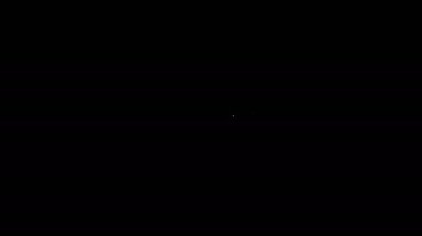 Beyaz çizgi tren simgesi siyah arkaplanda izole edildi. Toplu taşıma sembolü. Metro treni nakliyesi. Metro yeraltı. 4K Video hareketli grafik canlandırması