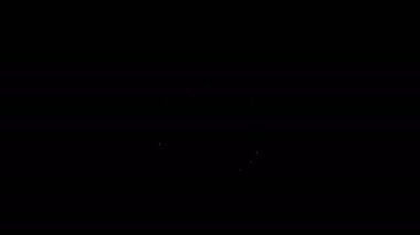 Beyaz çizgi Sunset simgesi siyah arkaplanda izole edildi. 4K Video hareketli grafik canlandırması
