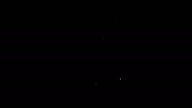 Seyahat simgesi için beyaz bavul siyah arkaplanda izole edildi. Seyahat bagaj tabelası. Seyahat bagaj ikonu. 4K Video hareketli grafik canlandırması