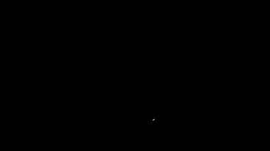 Beyaz çizgi Dünya ikonu siyah arkaplanda izole edilmiş. Dünya ya da Dünya işareti. Küresel internet sembolü. Geometrik şekiller. 4K Video hareketli grafik canlandırması
