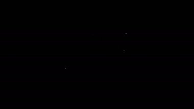 Siyah arka planda izole edilmiş kredi kartı ikonu olan beyaz çizgili insan eli. Çevrimiçi ödeme. Kartla öde. Finansal operasyonlar. 4K Video hareketli grafik canlandırması