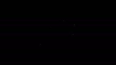 Siyah arka planda izole edilmiş kredi kartı ikonu olan beyaz çizgili insan eli. Çevrimiçi ödeme. Kartla öde. Finansal operasyonlar. 4K Video hareketli grafik canlandırması