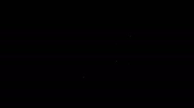 Siyah arkaplanda beyaz çizgi simgesi asılı. Reklamlar için uygun bar, kafe, bar, restoran. 4K Video hareketli grafik canlandırması