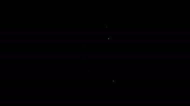 Siyah arka planda izole edilmiş beyaz hat çevrimiçi telefon ikonu alışverişi. İnternetten satın alma. İnternet dükkanı, mobil mağaza uygulaması ve faturalar. 4K Video hareketli grafik canlandırması