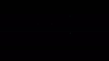 Beyaz çizgi kredi kartı simgesi siyah arkaplanda izole edildi. Çevrimiçi ödeme. Nakit çekilmesi. Finansal operasyonlar. Alışveriş tabelası. 4K Video hareketli grafik canlandırması