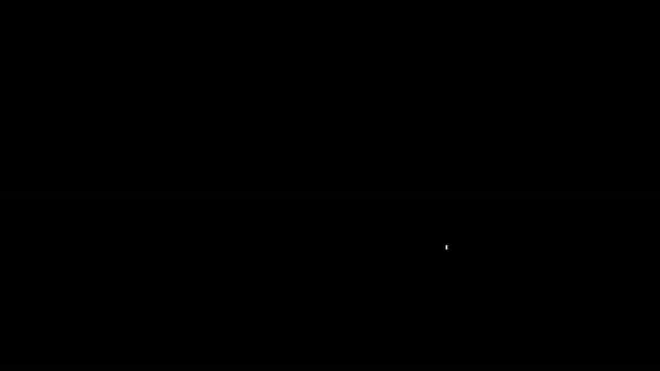 Bílá čára Coliseum v Římě, Itálie ikona izolované na černém pozadí. Znamení kolosea. Symbol starověkého Říma, boj gladiátorů. Grafická animace pohybu videa 4K — Stock video