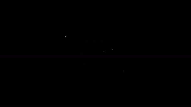 Linea bianca Edificio dello shopping sullo schermo icona del computer portatile isolato su sfondo nero. Concetto e-commerce, e-business, marketing aziendale online. Animazione grafica 4K Video motion — Video Stock