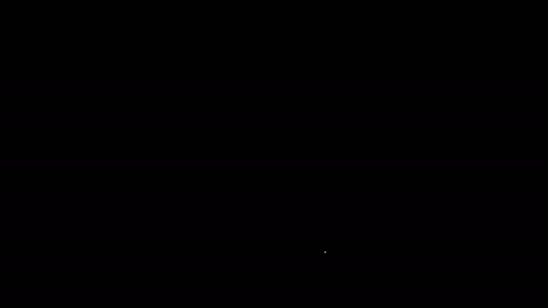 Weiße Linie Paper Einkaufstasche und Lebensmittel-Symbol isoliert auf schwarzem Hintergrund. Lebensmittelgeschäft, Supermarkt. 4K Video Motion Grafik Animation — Stockvideo