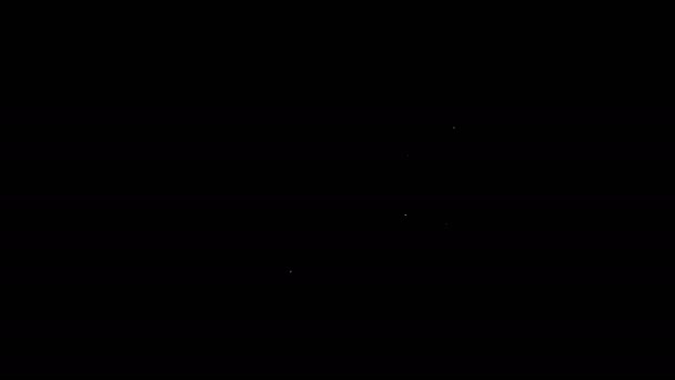 Línea blanca Icono colgante del letrero aislado sobre fondo negro. Adecuado para anuncios bar, cafetería, pub, restaurante. Animación gráfica de vídeo 4K — Vídeo de stock