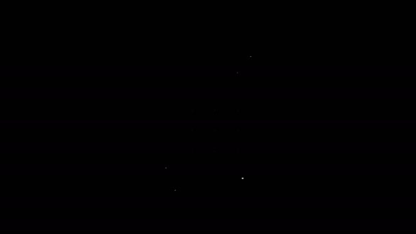 Weiße Linie Pos Terminal Symbol isoliert auf schwarzem Hintergrund. Zahlungsterminal Transaktion. Bezahlen Sie mit Karte. 4K Video Motion Grafik Animation — Stockvideo