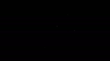 Boş makbuzlu beyaz çizgi insan eli ya da siyah arkaplanda izole edilmiş ödeme ikonu faturası. Bankacılık ve iş operasyonları. 4K Video hareketli grafik canlandırması