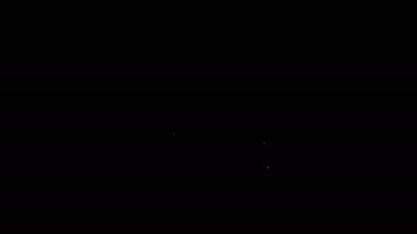 Beyaz çizgili alışveriş arabası simgesi siyah arkaplanda izole edilmiş. İnternetten satın alma konsepti. Servis tabelası. Süpermarket sepeti sembolü. 4K Video hareketli grafik canlandırması