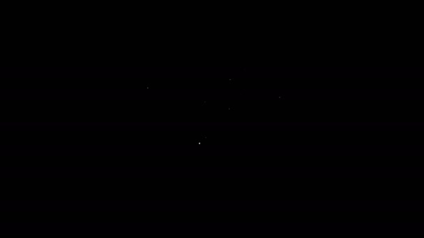 白い線黒の背景に隔離された割引率のタグアイコン。ショッピングタグの看板。特別オファーサイン。割引クーポン記号.4Kビデオモーショングラフィックアニメーション — ストック動画