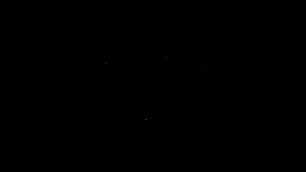 Белая линия Бланк этикетка искушает значок ценника, выделенный на черном фоне. Пустая наклейка со скидкой. Шаблон скидки. Видеографическая анимация 4K — стоковое видео