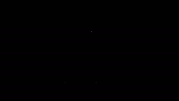 Linea bianca Icona scatola regalo isolata su sfondo nero. Animazione grafica 4K Video motion — Video Stock