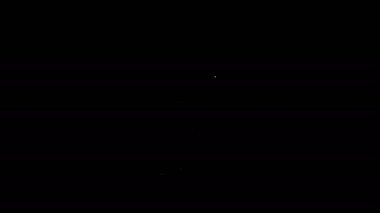 Beyaz çizgi Parlak stadyum ışıkları simgesi siyah arkaplanda izole edilmiş. Futbol sahasındaki spot ışıkları. Projektör, projektör. 4K Video hareketli grafik canlandırması