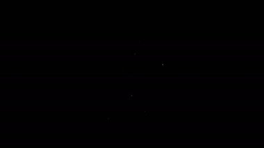 Televizyon programındaki beyaz çizgi Amerikan futbolu simgesi siyah arka planda izole edildi. 4K Video hareketli grafik canlandırması