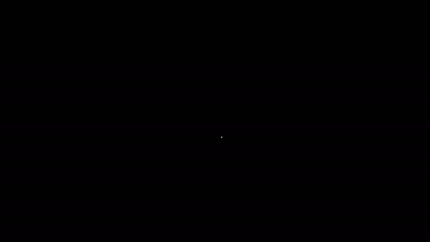 Fehér vonal Kertészeti olló kézzel készített nyírás ikon elszigetelt fekete háttérrel. Fa fogantyúkkal metszett olló. 4K Videó mozgás grafikus animáció — Stock videók