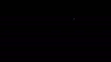 Siyah arka planda beyaz çizgili bahçe eldiveni simgesi var. Lastik eldivenlerin işareti. Çiftçilik el koruması, eldiven güvenliği. 4K Video hareketli grafik canlandırması