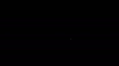 Siyah arka planda beyaz çizgili bahçe eldiveni simgesi var. Lastik eldivenlerin işareti. Çiftçilik el koruması, eldiven güvenliği. 4K Video hareketli grafik canlandırması
