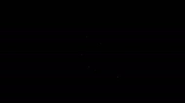 Siyah arkaplanda beyaz çizgili bir bitki simgesi var. Tohum ve tohum. Sulama sembolü. Yaprak doğası. 4K Video hareketli grafik canlandırması