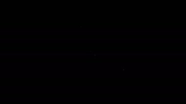 Beyaz çizgi, sulu filiz ikonu siyah arkaplanda izole edilmiş. Tohum ve tohum. Sulama sembolü. Yaprak doğası. 4K Video hareketli grafik canlandırması