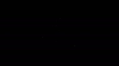 Beyaz çizgili El, çiçek ikonunu siyah arka planda tutuyor. Tohum ve tohum. Fidan dikiyorum. Ekoloji konsepti. 4K Video hareketli grafik canlandırması