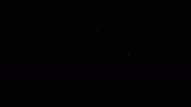 Çevre koruma ikonunun elindeki beyaz çizgi siyah arka planda izole edilmiş. Tohum ve tohum. Fidan dikiyorum. Ekoloji konsepti. 4K Video hareketli grafik canlandırması