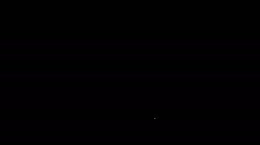 Armut simgesi olan beyaz çizgi ağacı siyah arkaplanda izole edilmiş. Tarım fabrikası. Organik tarım ürünü. Bahçe teması. 4K Video hareketli grafik canlandırması