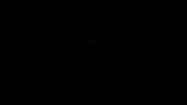 Beyaz çizgi Pear simgesi siyah arkaplanda izole edildi. Yaprak sembollü meyve. 4K Video hareketli grafik canlandırması