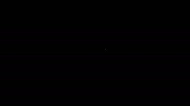 Beyaz çizgi bahçe küreği ya da kürek ikonu siyah arka planda izole edilmiş. Bahçe aletleri. Bahçecilik, tarım, çiftçilik aleti. 4K Video hareketli grafik canlandırması