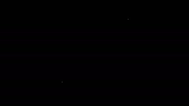 Beyaz çizgi Yaprak simgesi siyah arkaplanda izole edildi. Taze doğal ürün sembolü. 4K Video hareketli grafik canlandırması