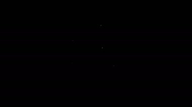 Beyaz çizgi Veterinerlik Kliniği simgesi siyah arka planda izole edilmiş. Köpek veterinerliği ile karşılaştır. Evcil hayvan ilk yardım işareti. 4K Video hareketli grafik canlandırması