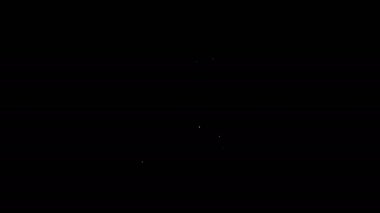 Siyah arka planda tıbbi kayıt ikonu olan beyaz çizgi panosu. Sağlık sigortası formu. Tıbbi kontrol işaretleri raporu. 4K Video hareketli grafik canlandırması