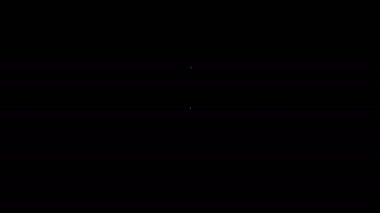 Beyaz çizgi köpek evi simgesi siyah arkaplanda izole edildi. Köpek kulübesi. 4K Video hareketli grafik canlandırması