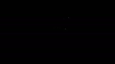 Siyah arka planda tıbbi kayıt ikonu olan beyaz çizgi panosu. Sağlık sigortası formu. Tıbbi kontrol işaretleri raporu. 4K Video hareketli grafik canlandırması